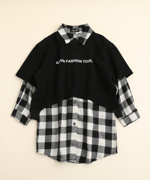 「URBAN CHERRY」 「KIDS」シャツワンピース 120cm ブラック キッズ_画像3