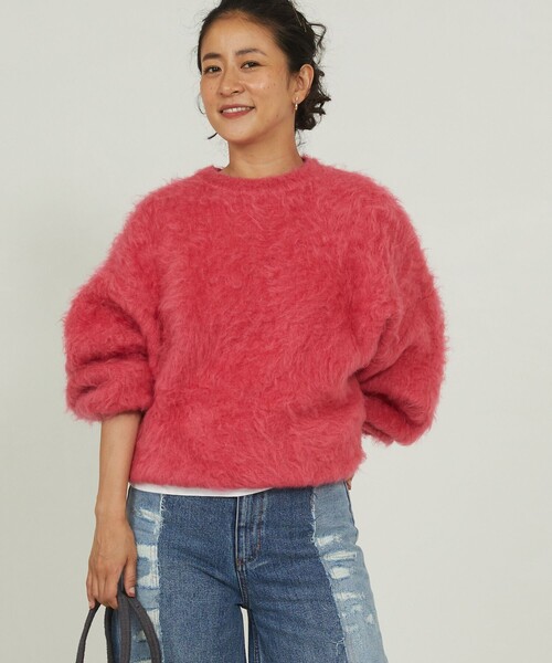 「Freada」 長袖ニット フリ- オレンジ レディース_画像2