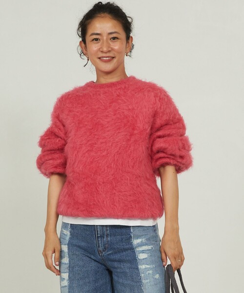 「Freada」 長袖ニット フリ- オレンジ レディース_画像4