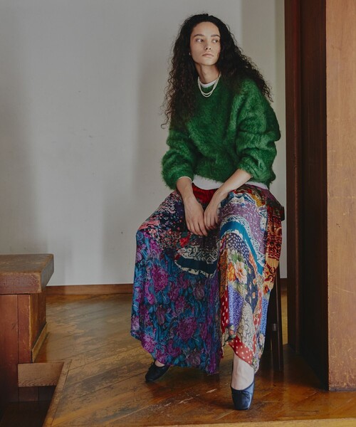 「Freada」 長袖ニット フリ- オレンジ レディース_画像6