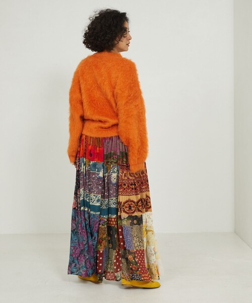 「Freada」 長袖ニット フリ- オレンジ レディース_画像8