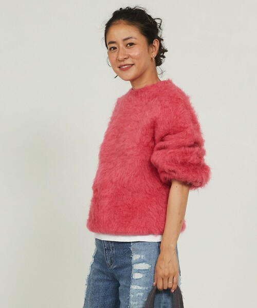 「Freada」 長袖ニット フリ- オレンジ レディース_画像9