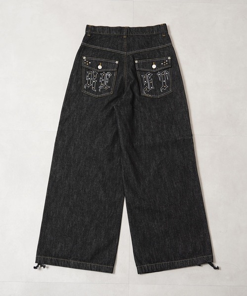 ワイドパンツ ジーンズ 13oz リベット使い リジッドデニム / Rivet