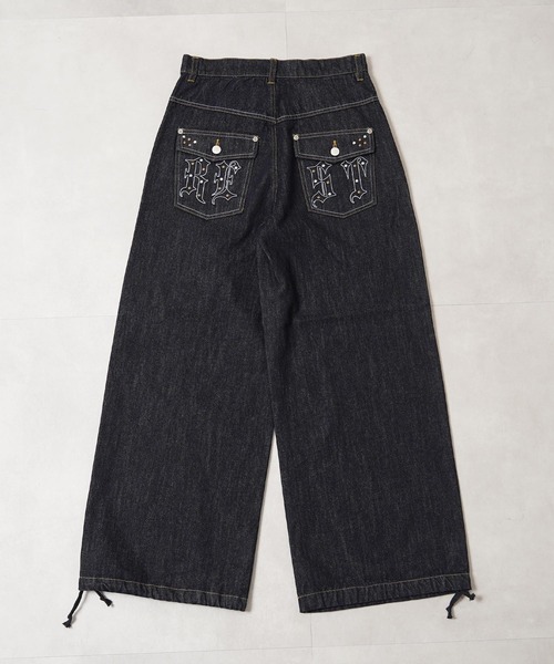 ワイドパンツ ジーンズ 13oz リベット使い リジッドデニム / Rivet
