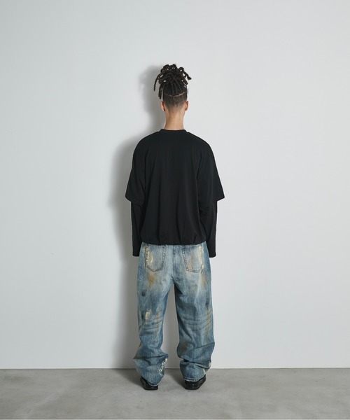 BLANK HOTEL ワイドパンツ ジーンズ Straight Leg Painter Jean