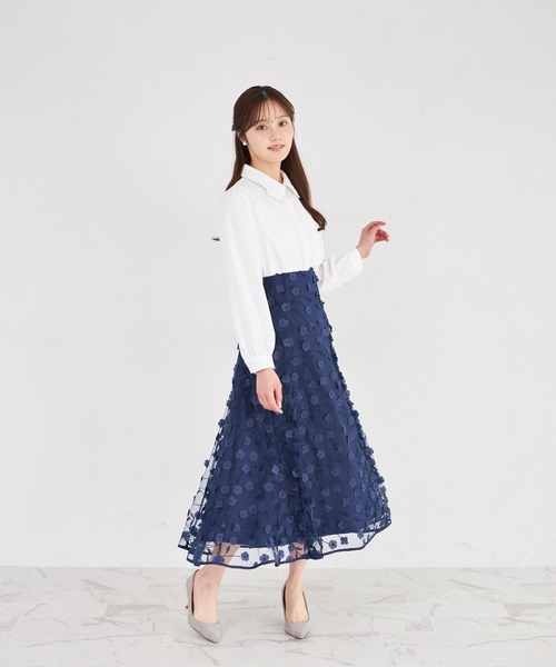 tocco closet（トッコ クローゼット） スカート 立体フラワーモチーフ