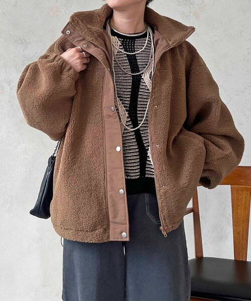 un dix cors（アンディコール） ブルゾン アウター ボアブルゾン 