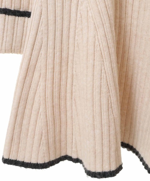 「31 Sons de mode」 ニットワンピース 36 チャコールグレー レディース_画像4