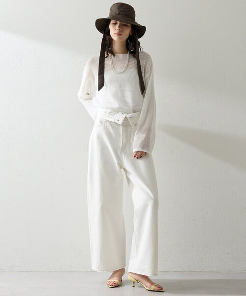 【美品】  Whim Gazette / ウィムガゼット | 2021SS | メッシュOVERプルオーバーニット navy | F | ネイビー | レディース メッシュプルオーバー | Whim Gazette(ウィム ガゼット)レディース