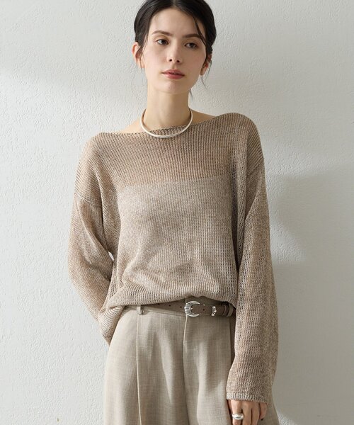処分価格☆Whim Gazette メッシュ OVERプルオーバー　ベージュ ウィムガゼット メッシュオーバープルオーバー ベージュ 手洗い可能