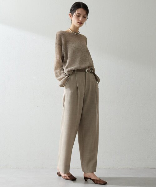 WhimGazette メッシュプルオーバー 25SS モカ ウィムガゼット Whim Gazette（ウィム ガゼット） ニット セーター ボートメッシュ