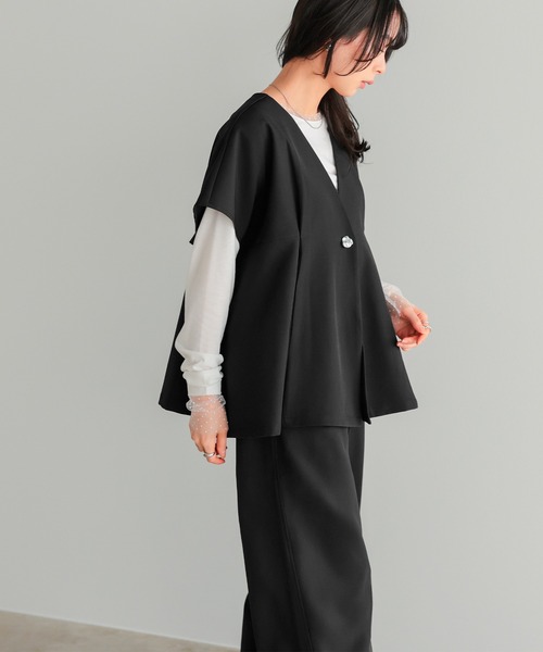itto セットアップ ワンボタンジレ バレルレッグパンツセットアップ