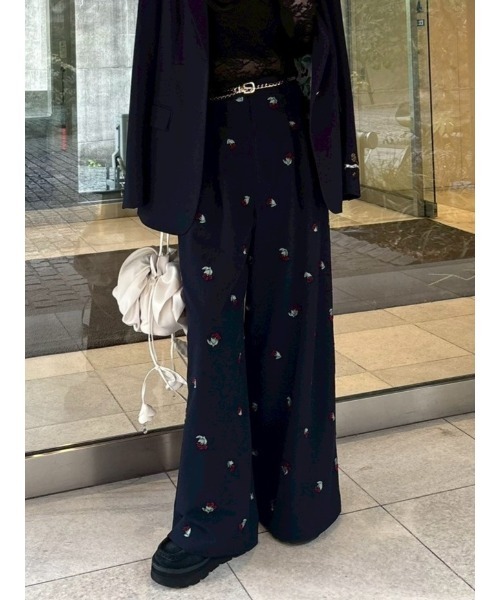 パンツ 「LILY BROWN×KEITA MARUYAMA」sakuraエンブロイダリートラウザーズ レディース