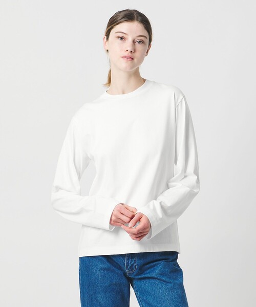 専用　新品未使用　ロエフカットソーホワイト LOEFF（ロエフ） tシャツ 「LOEFF」スビンコットン ロングスリーブ