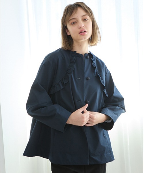 Sono（ソーノ） ノーカラージャケット F ネイビー レディース