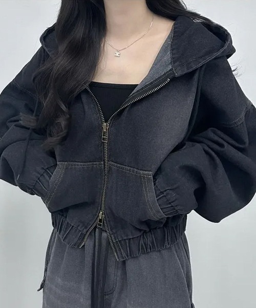 「GLAMOROUS JANE」 デニムジャケット FREE ブラック レディース_画像2