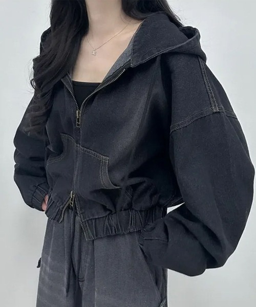 「GLAMOROUS JANE」 デニムジャケット FREE ブラック レディース_画像3