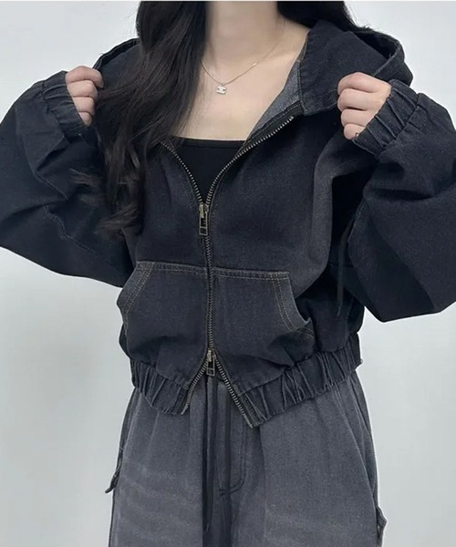 「GLAMOROUS JANE」 デニムジャケット FREE ブラック レディース_画像4