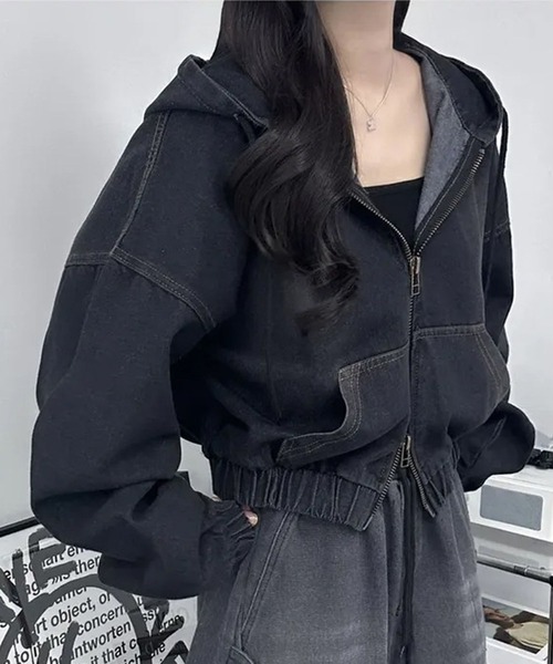 「GLAMOROUS JANE」 デニムジャケット FREE ブラック レディース_画像7