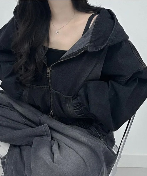 「GLAMOROUS JANE」 デニムジャケット FREE ブラック レディース_画像9