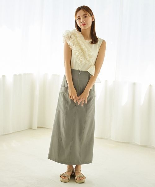 「mysty woman」 ノースリーブニット FREE オフホワイト レディース_画像3