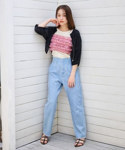 「mysty woman」 ノースリーブニット FREE オフホワイト レディース_画像7