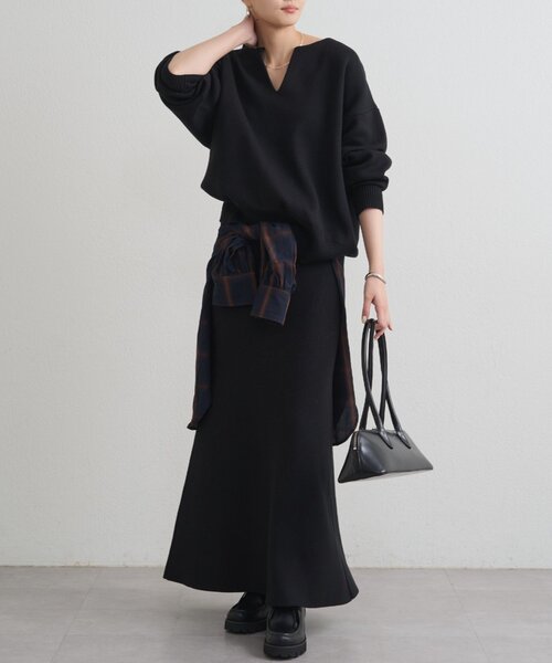 「LOUNGEDRESS」 ニットスカート FREE ブラック レディース_画像4
