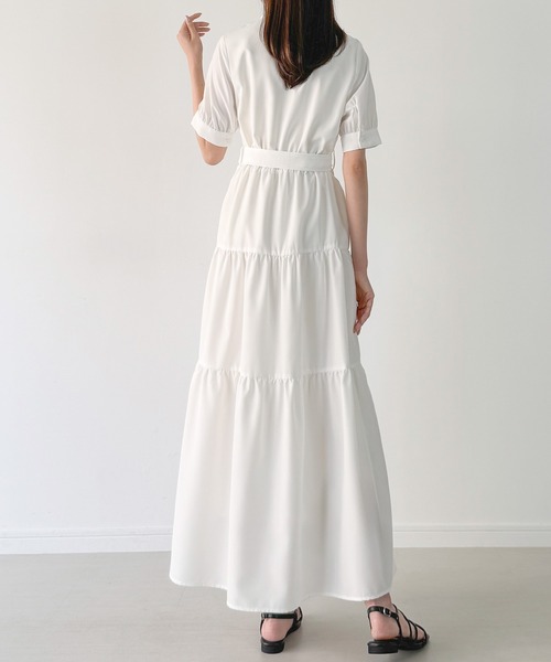 「junoah」 シャツワンピース MEDIUM ホワイト レディース_画像4