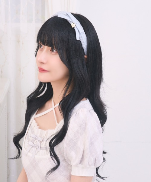 LAFARY（ラファリー） カチューシャ 合皮リボンツイードカチューシャ