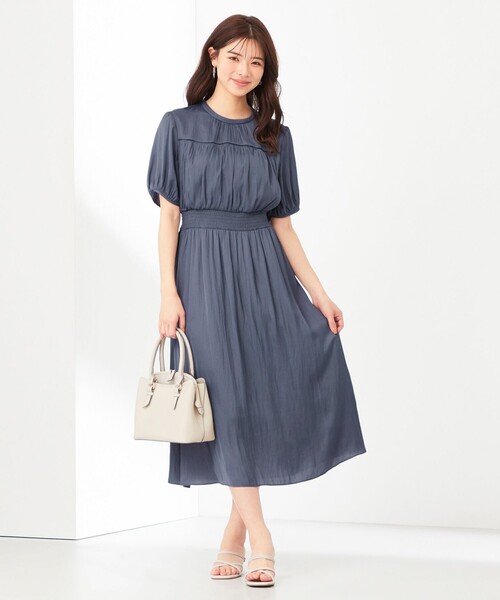 「ANY SIS」 半袖ワンピース 2 ネイビー レディース_画像2