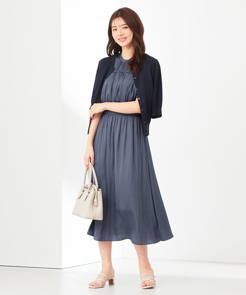 「ANY SIS」 半袖ワンピース 2 ネイビー レディース_画像3