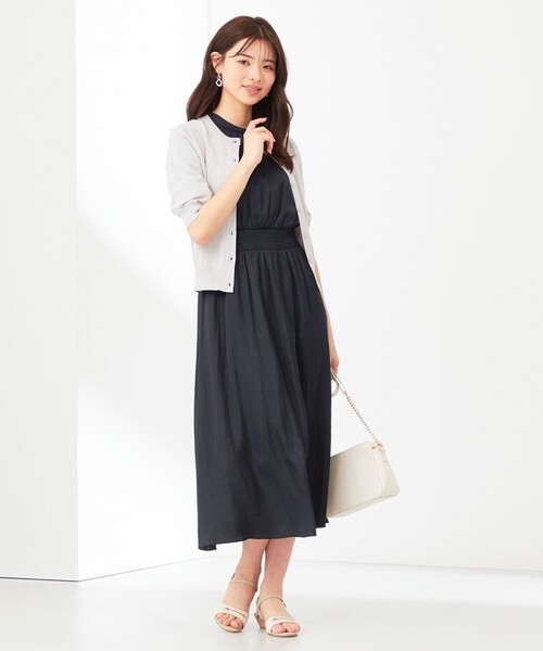 「ANY SIS」 半袖ワンピース 2 ネイビー レディース_画像5