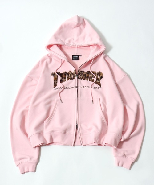 「THRASHER」 ジップアップパーカー L ブラック メンズ_画像3
