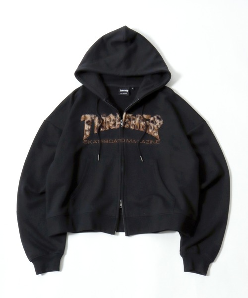 「THRASHER」 ジップアップパーカー L ブラック メンズ_画像9