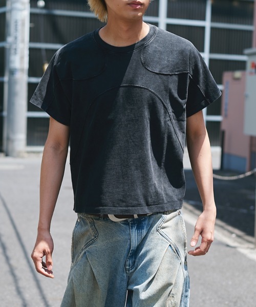 CONZ tシャツ panel short sleeve tee/カットソー/Tシャツ/NVRFRGT