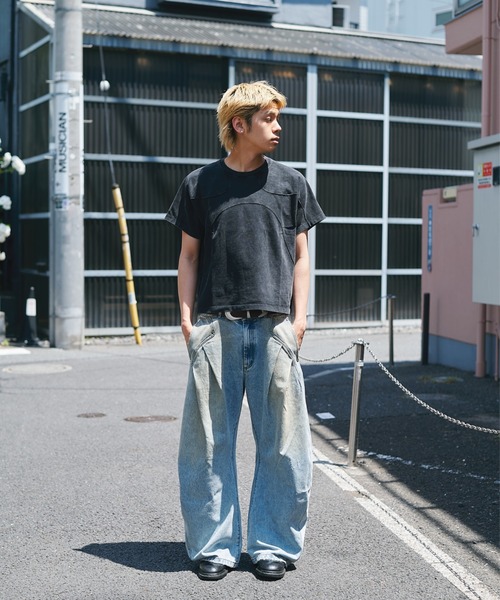CONZ tシャツ panel short sleeve tee/カットソー/Tシャツ/NVRFRGT