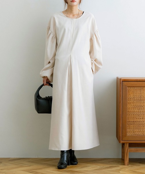 「NOAHL」 長袖ワンピース M ベージュ レディース_画像9