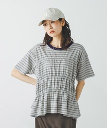GLOBAL WORK（グローバルワーク） tシャツ 半袖 シャーリングボーダーT