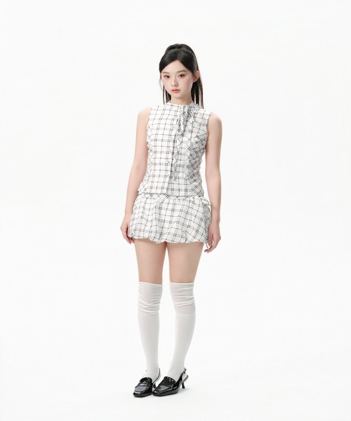 andwang ワンピース ANDWANG ワンピース Refined Check Ribbon Set : ZOZOTOWN Yahoo!店