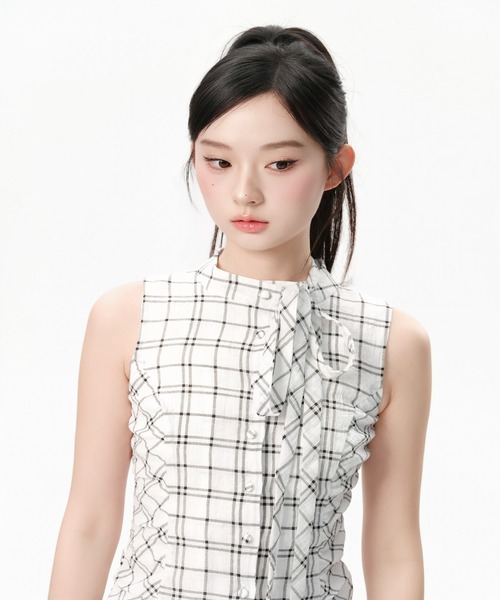 ワンピース Andwang refined check ribbon set black ANDWANG ワンピース Refined Check Ribbon Set : ZOZOTOWN Yahoo!店