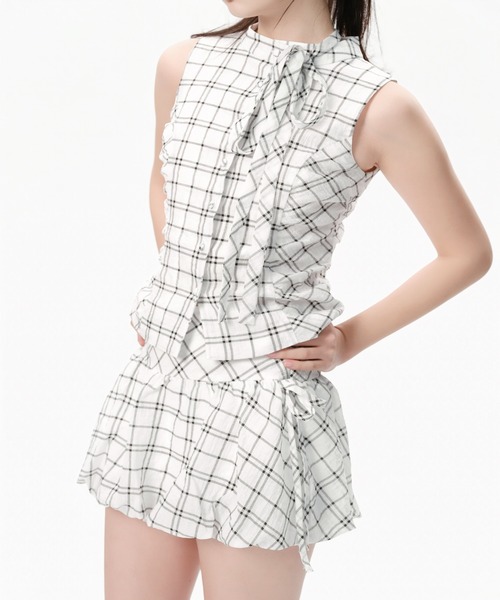 ANDWANG ワンピース Refined Check Ribbon Set : ZOZOTOWN Yahoo!店