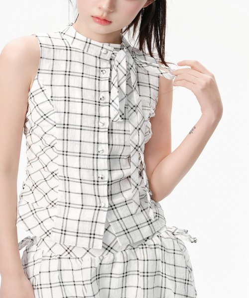 ワンピース Refined Check Ribbon Set black ANDWANG ワンピース Refined Check Ribbon Set : ZOZOTOWN Yahoo!店