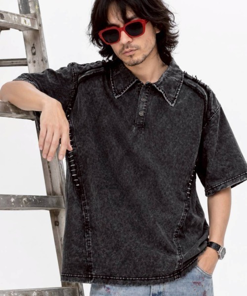 tシャツ 切替ヴィンテージポロTシャツ レディース メンズ