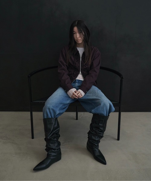 FEKETE（フェケテ） ロング ブーツ wide slouchy boots / ワイドスラウ
