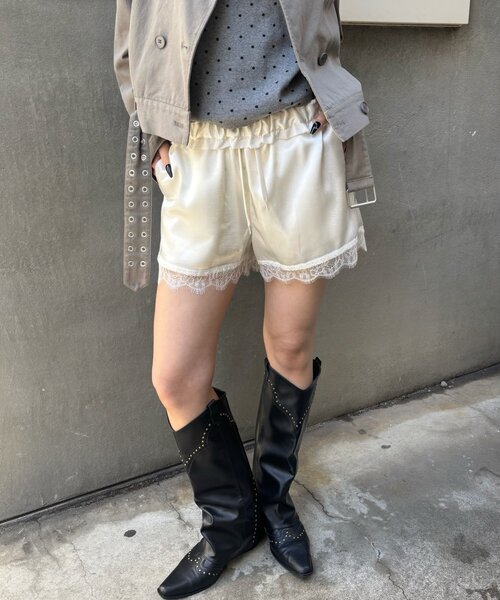 「WHO'S WHO gallery」 ハーフパンツ FREE オフホワイト レディース_画像2