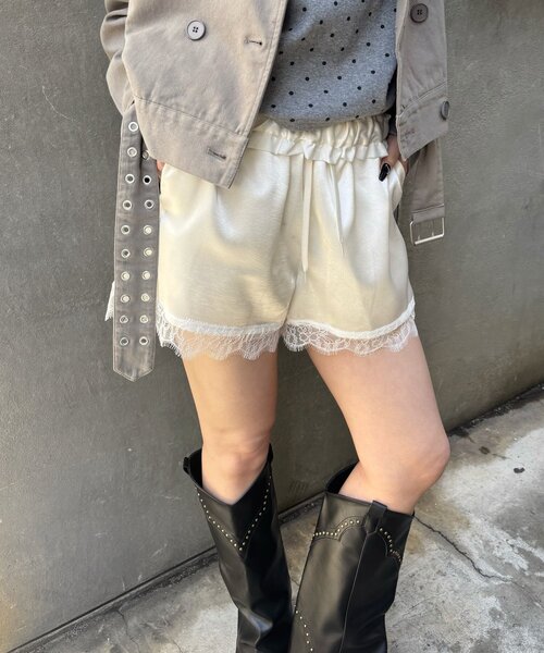 「WHO'S WHO gallery」 ハーフパンツ FREE オフホワイト レディース_画像3