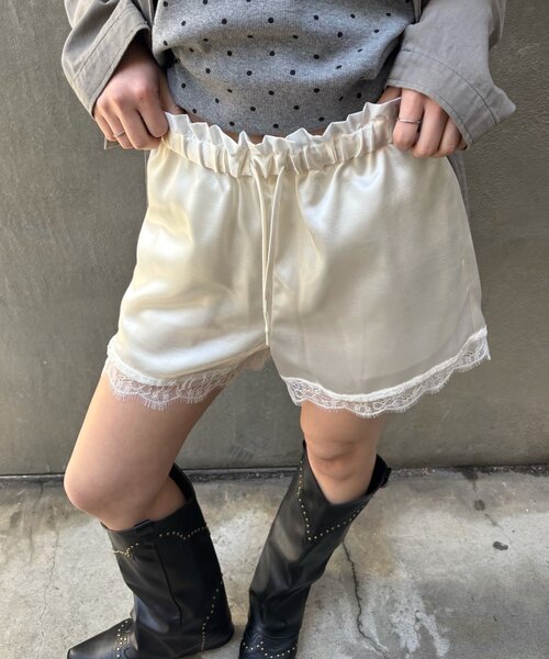 「WHO'S WHO gallery」 ハーフパンツ FREE オフホワイト レディース_画像5