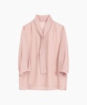 ブラウス シャツ Vネックボウタイ風シフォン七...の詳細画像2