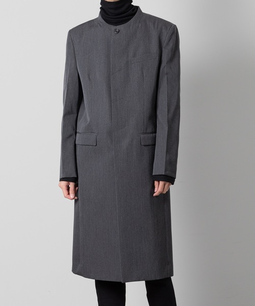 ATO ジャケット ノーカラージャケット round neck coat メンズ