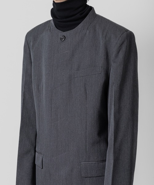 ATO ジャケット ノーカラージャケット round neck coat メンズ